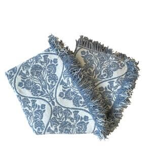 Lillian August Damask Chenille Luxury Throw Blanket 50x70 Blue New